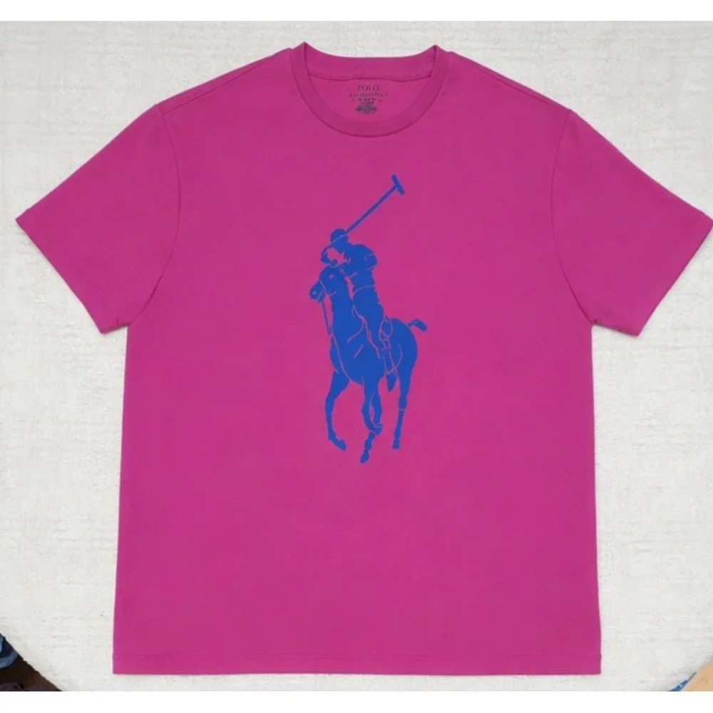 Polo Ralph Lauren Classic Fit Polo Logo Short Sleeve T-Shirt Pink Size XL